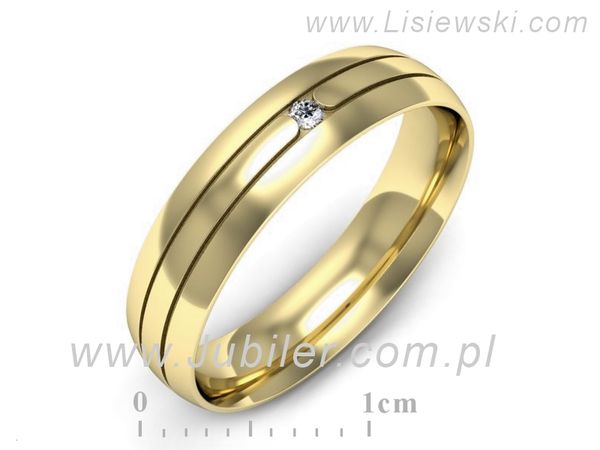 Obrączka z brylantem żółte złoto próba 585 - p16774z- 1