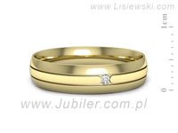 Obrączka z brylantem żółte złoto próba 585 - p16774z- 2