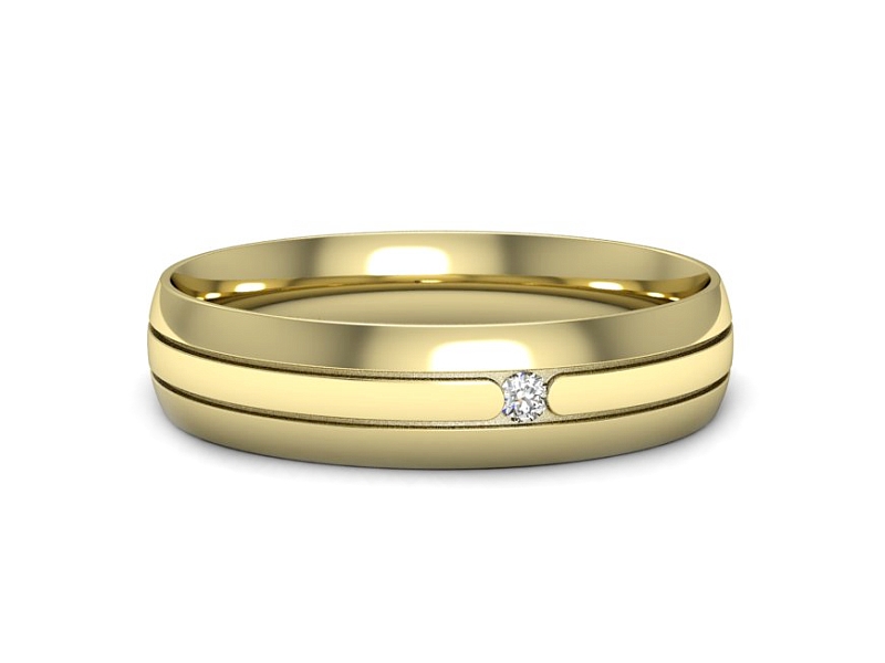 Obrączka z brylantem żółte złoto - p16774z — zdjęcie 3