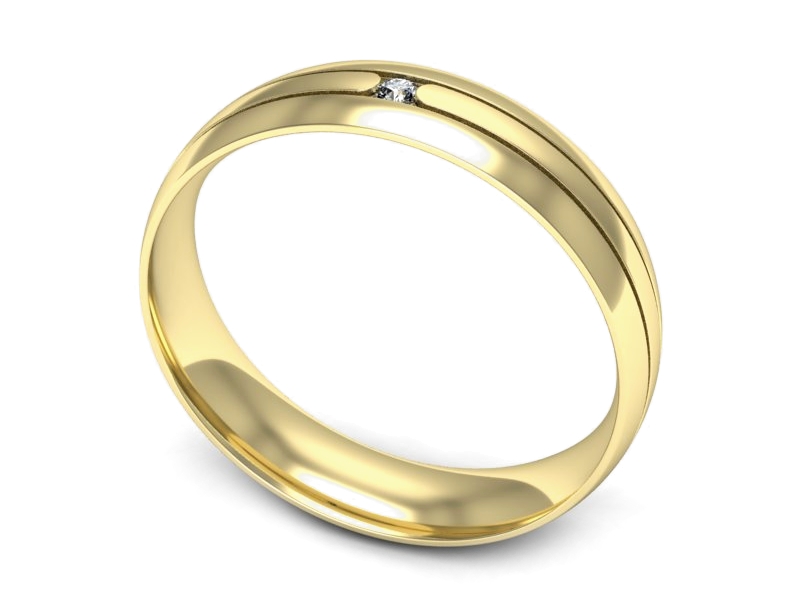 Obrączka z brylantem żółte złoto - p16774z — zdjęcie 2