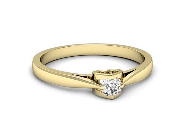 Złoty pierścionek z brylantem złoto próba 585 - p16776z