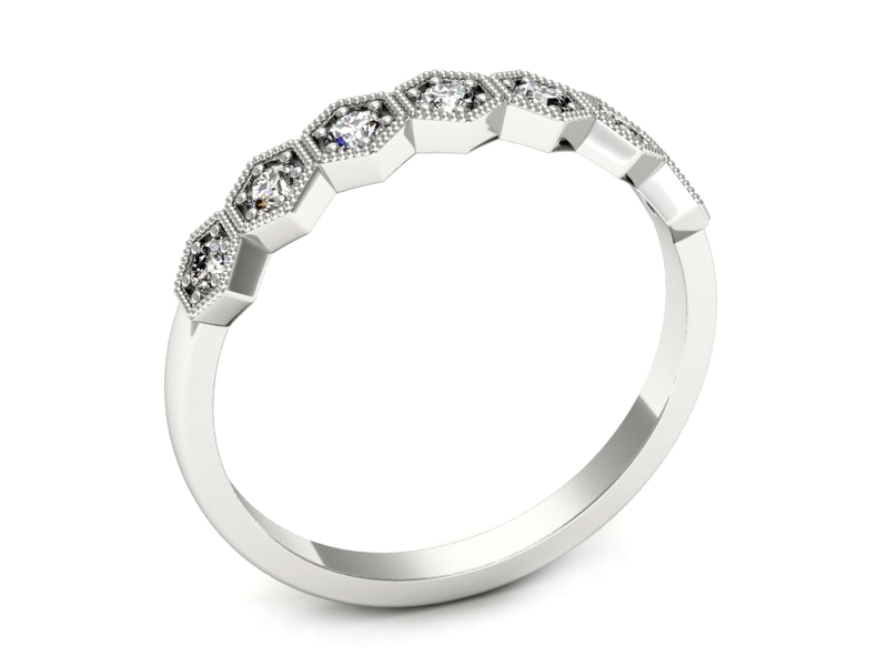 Złoty pierścionek z brylantami białe złoto - p16777b — zdjęcie 3