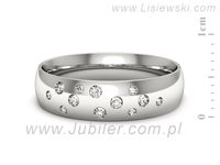 Pierscionek Obrączka z brylantami białe złoto próba 585 - p16778b- 2