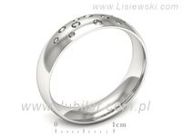 Pierscionek Obrączka z brylantami białe złoto próba 585 - p16778b- 3