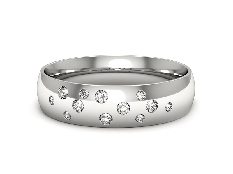 Pierścionek obrączka z brylantami białe złoto - p16778b — zdjęcie 3