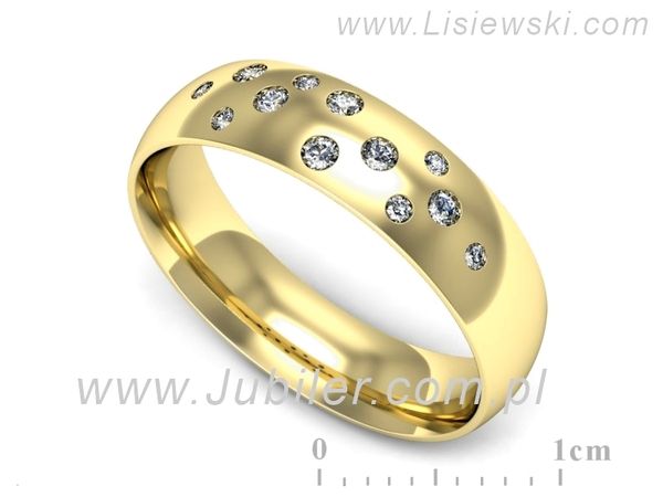 Obrączka z brylantami żółte złoto próba 585 - p16778z- 1