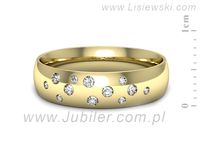 Obrączka z brylantami żółte złoto próba 585 - p16778z- 2
