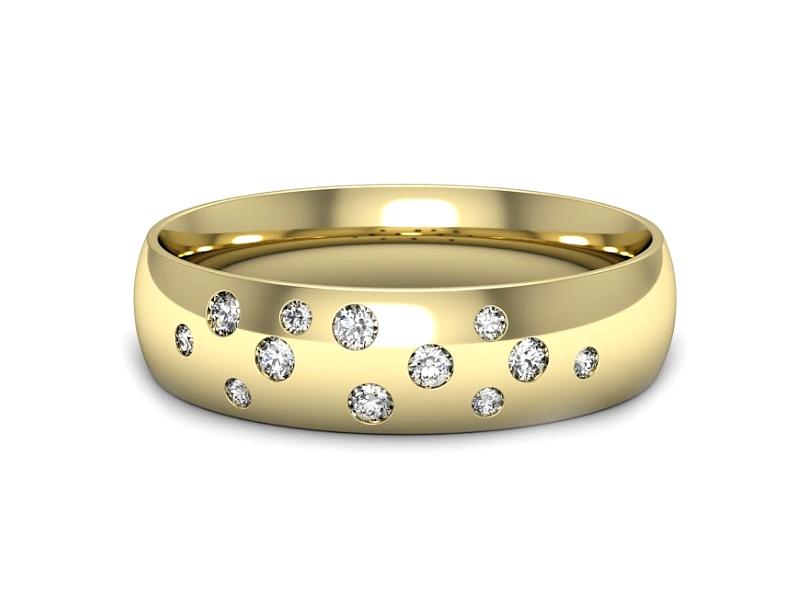Obrączka z brylantami żółte złoto - p16778z — zdjęcie 3