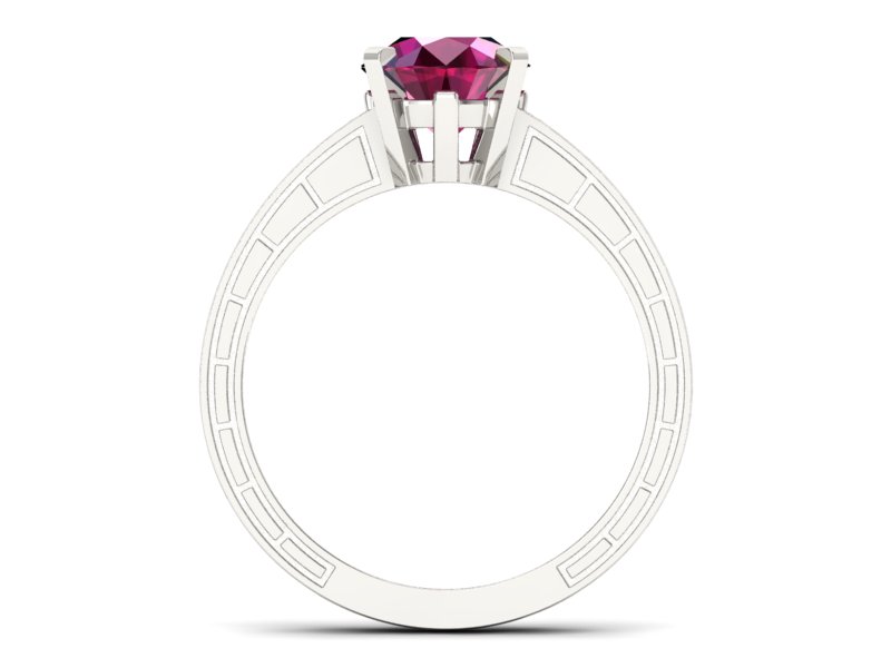 Pierścionek z rubinem i brylantami białe złoto - p16779br — zdjęcie 2