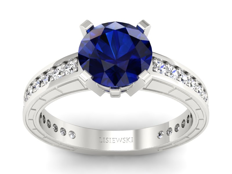 Pierścionek z szafirem i brylantami - p16779bsz