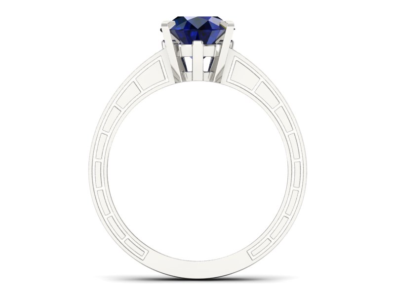 Pierścionek z szafirem i brylantami - p16779bsz — zdjęcie 2