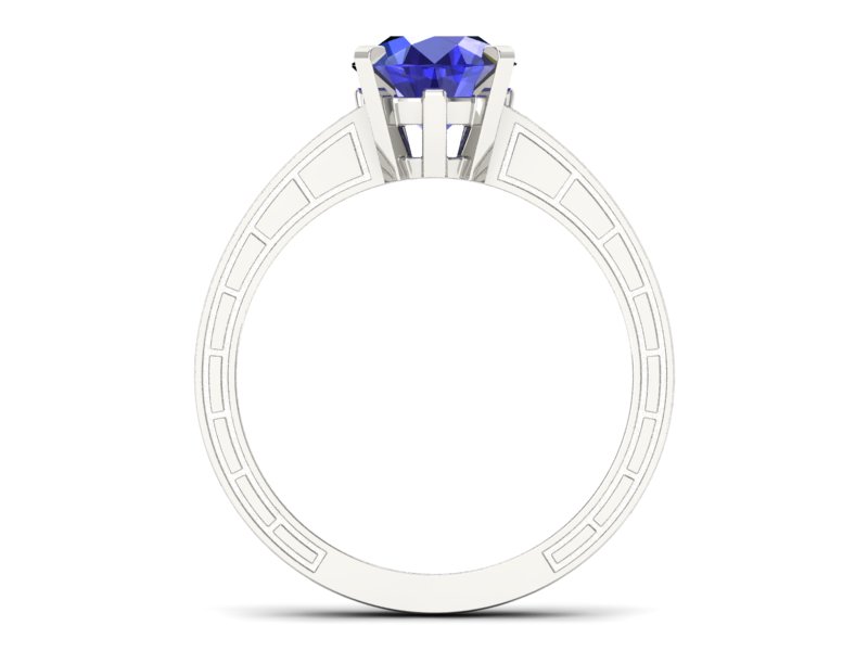 Pierścionek z szafirem i brylantami - p16779bszc — zdjęcie 2