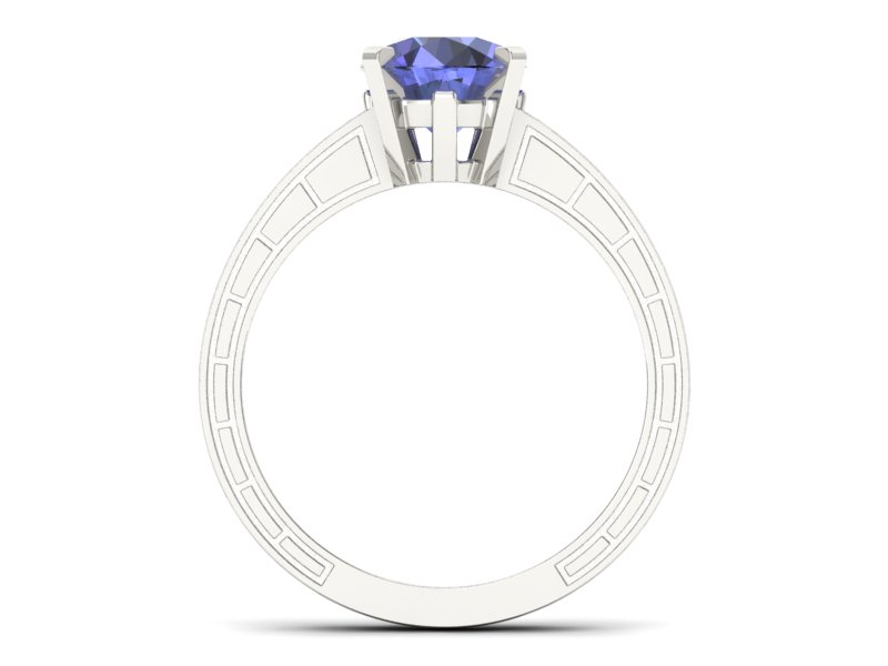 Pierścionek z tanzanitem białe złoto i brylantami - p16779bt — zdjęcie 2