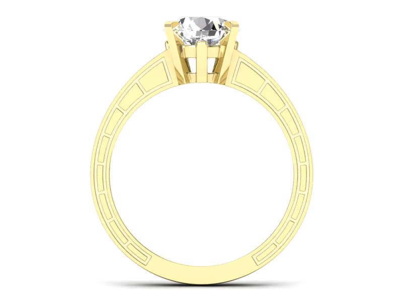 Złoty pierścionek z brylantami żółte złoto - p16779z — zdjęcie 2