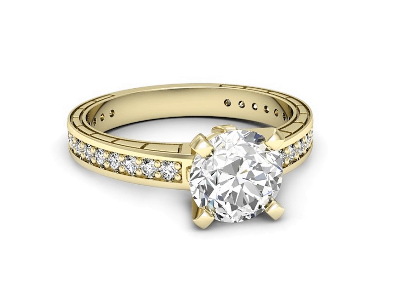 Złoty pierścionek z brylantami żółte złoto - p16779z — zdjęcie 5