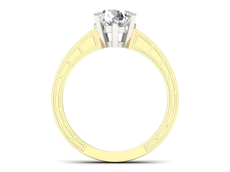 Pierścionek z brylantami żółte białe złoto - p16779zb — zdjęcie 2