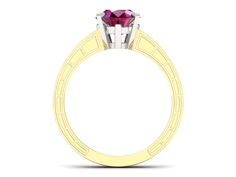 Pierścionek z rubinem i brylantami - p16779zbr — zdjęcie 2