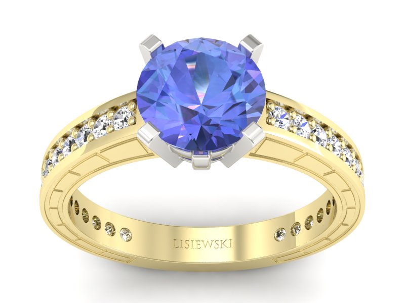 Pierścionek z tanzanitem i brylantami - p16779zbt