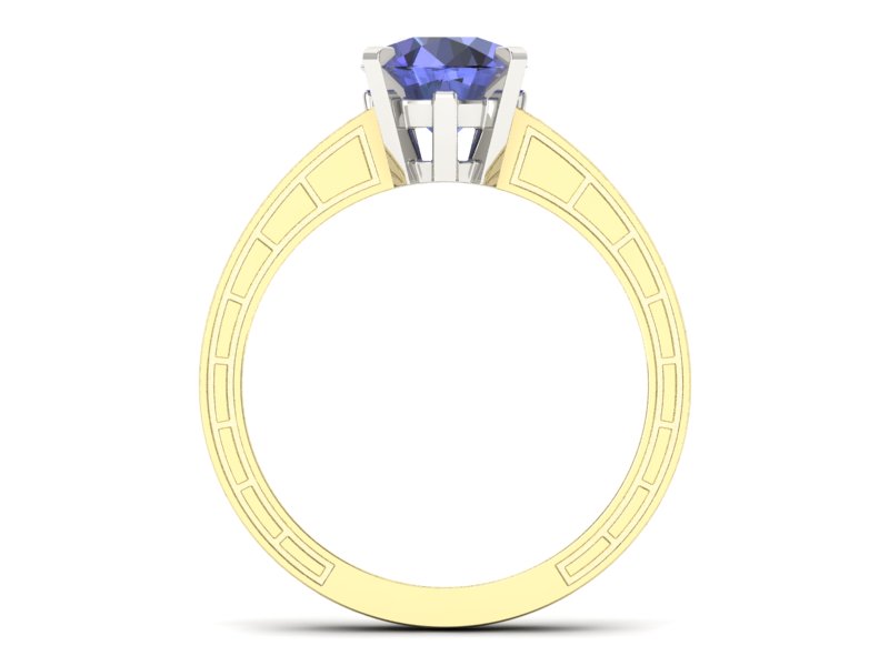 Pierścionek z tanzanitem i brylantami - p16779zbt — zdjęcie 2