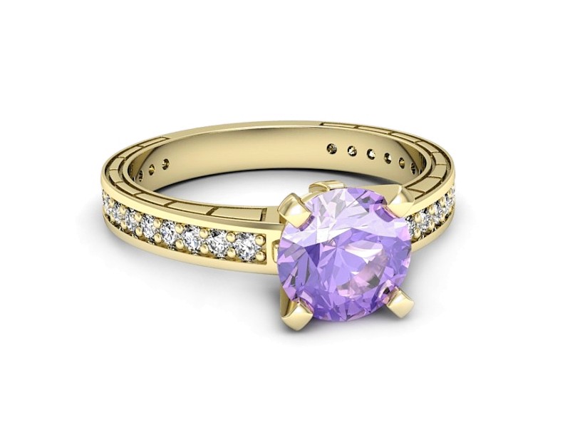 Pierścionek z tanzanitem i brylantami - p16779zbt — zdjęcie 5