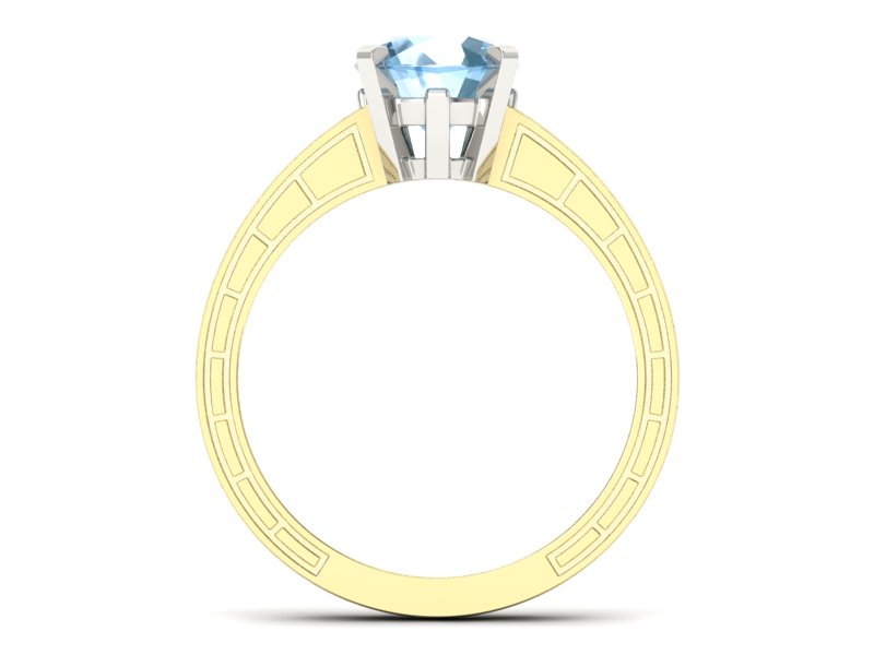 Pierścionek z topazem i brylantami - p16779zbtp — zdjęcie 2