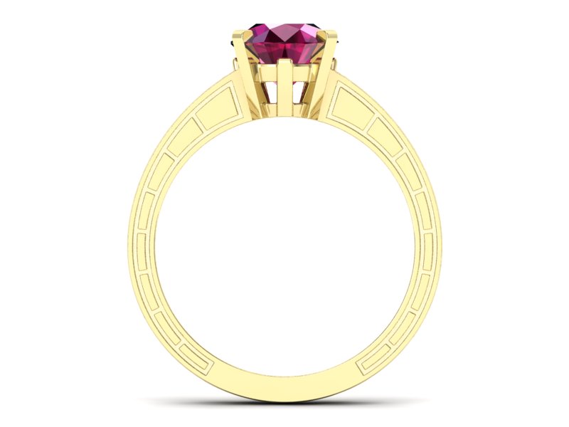 Pierścionek z rubinem i brylantami żółte złoto - p16779zr — zdjęcie 2