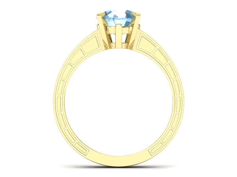 Pierścionek z topazem i brylantami żółte złoto - p16779ztp — zdjęcie 2
