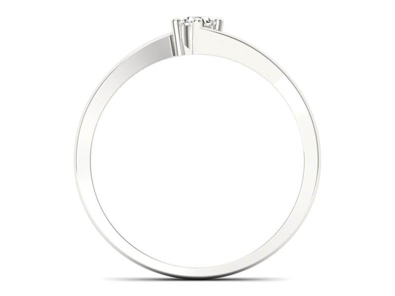 Złoty pierścionek z brylantem białe złoto - p16780b — zdjęcie 2