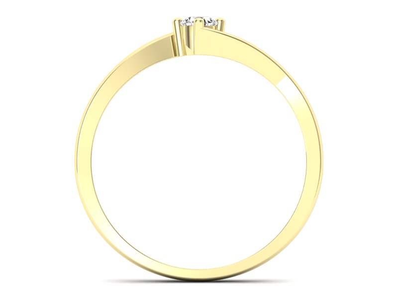 Złoty pierścionek z brylantem żółte złoto - p16780z — zdjęcie 2