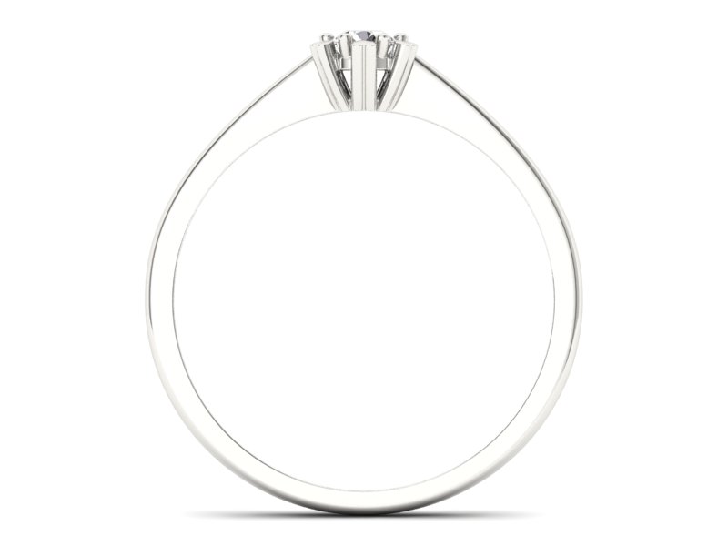 Złoty pierścionek z brylantem białe złoto - p16781b — zdjęcie 2