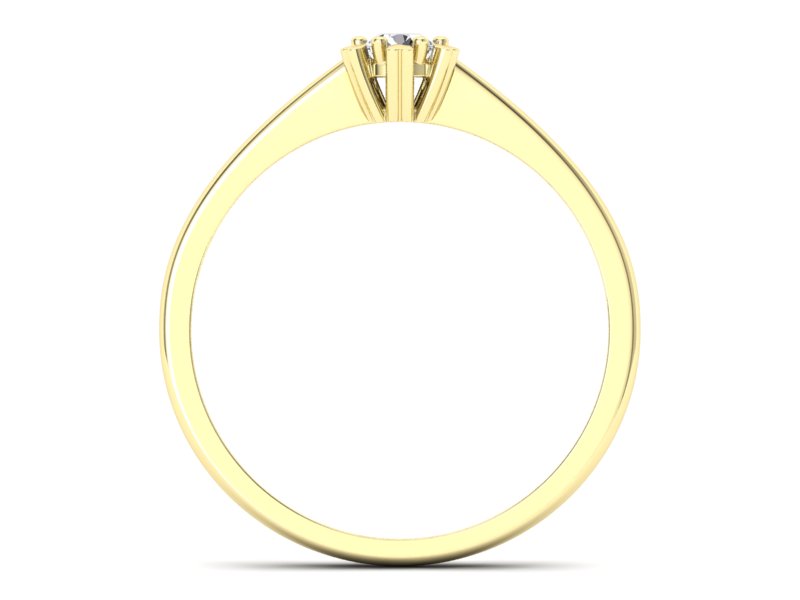 Złoty pierścionek z brylantem żółte złoto - p16781z — zdjęcie 2