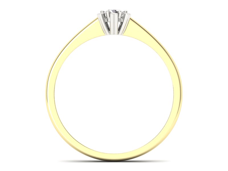 Pierścionek z brylantem z żółtego i białego złota - p16781zb — zdjęcie 2