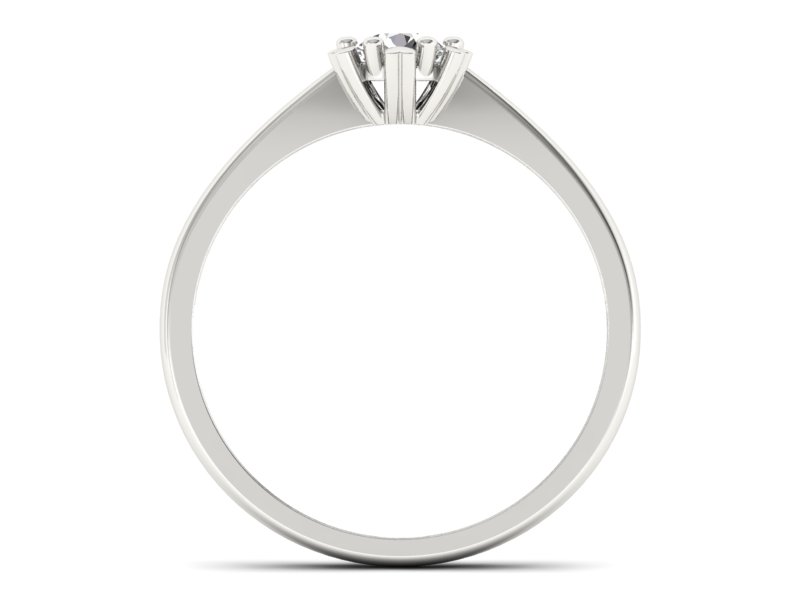 Złoty pierścionek z brylantem białe złoto - p16782b — zdjęcie 2