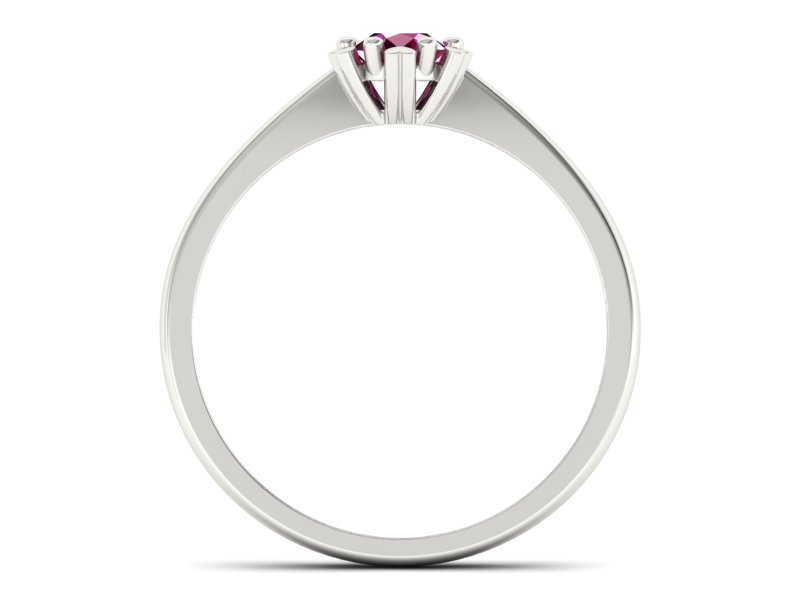 Złoty pierścionek z rubinem białe złoto - p16782br — zdjęcie 2