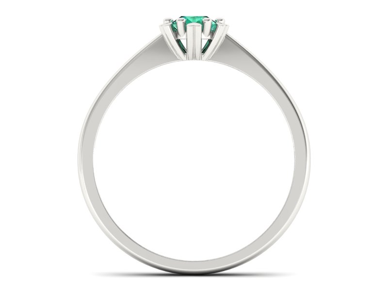 Złoty pierścionek białe złoto ze szmaragdem - p16782bsm — zdjęcie 2