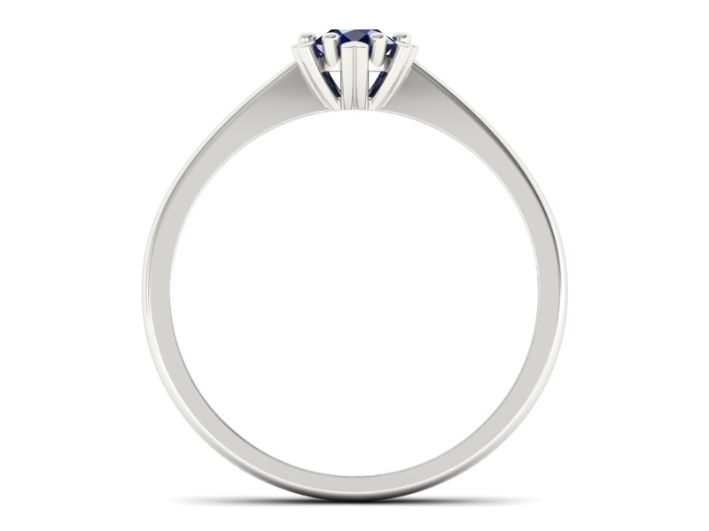 Złoty pierścionek z szafirem białe złoto - p16782bsz — zdjęcie 2
