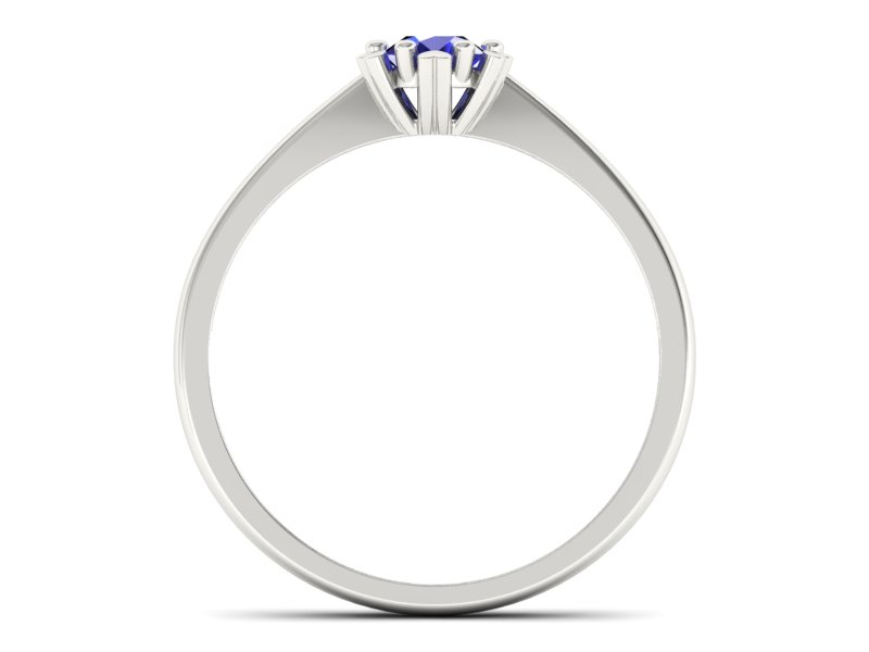 Złoty pierścionek z szafirem białe złoto - p16782bszc — zdjęcie 2