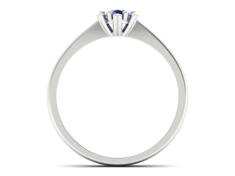 Złoty pierścionek z tanzanitem białe złoto - p16782bt — zdjęcie 2