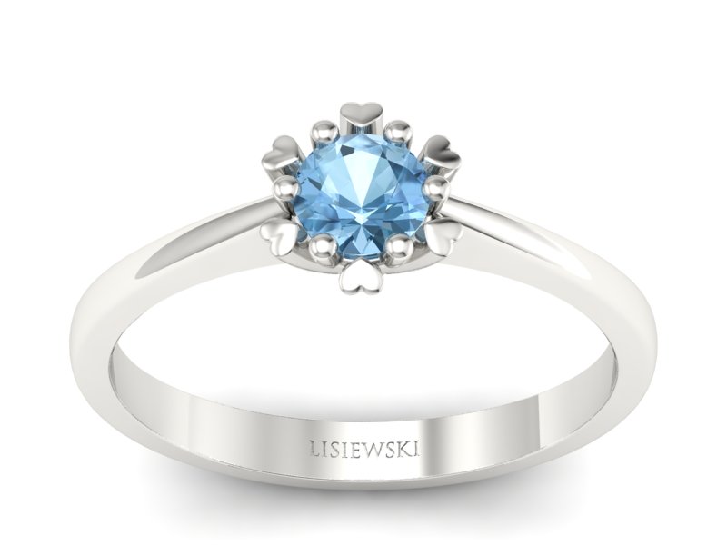 Złoty pierścionek z topazem białe złoto - p16782btp