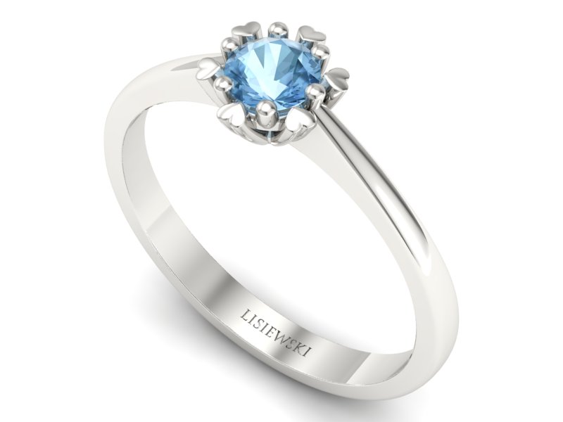 Złoty pierścionek z topazem białe złoto - p16782btp — zdjęcie 3