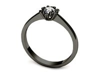Pierścionek zaręczynowy z diamentem czarne złoto próba 585 - p16782cz- 2