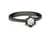 Pierścionek zaręczynowy z diamentem czarne złoto próba 585 - p16782cz- 3