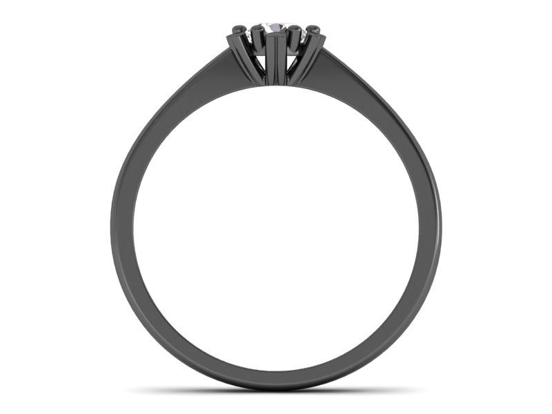 Pierścionek zaręczynowy z diamentem czarne złoto - p16782cz — zdjęcie 2