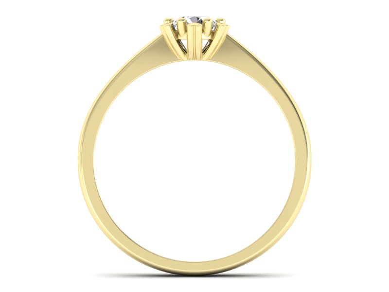 Złoty pierścionek z brylantem żółte złoto - p16782z — zdjęcie 2