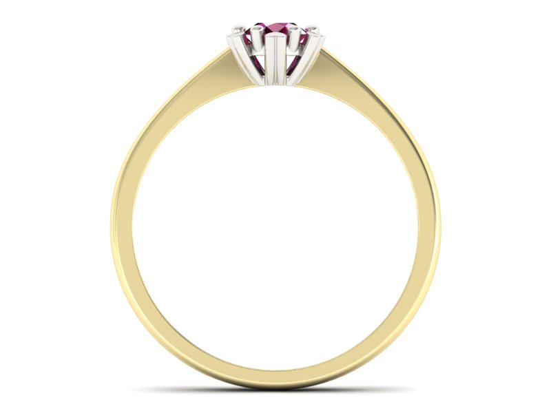 Pierścionek z rubinem żółte i białe złoto - p16782zbr — zdjęcie 2