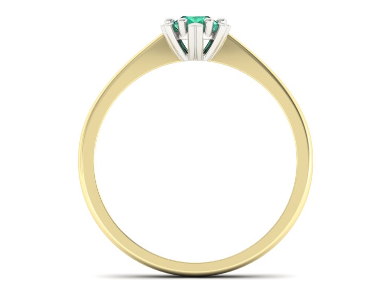 Pierścionek ze szmaragdem żółte i białe złoto - p16782zbsm — zdjęcie 2
