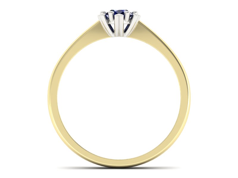 Pierścionek z szafirem żółte i białe złoto - p16782zbsz — zdjęcie 2