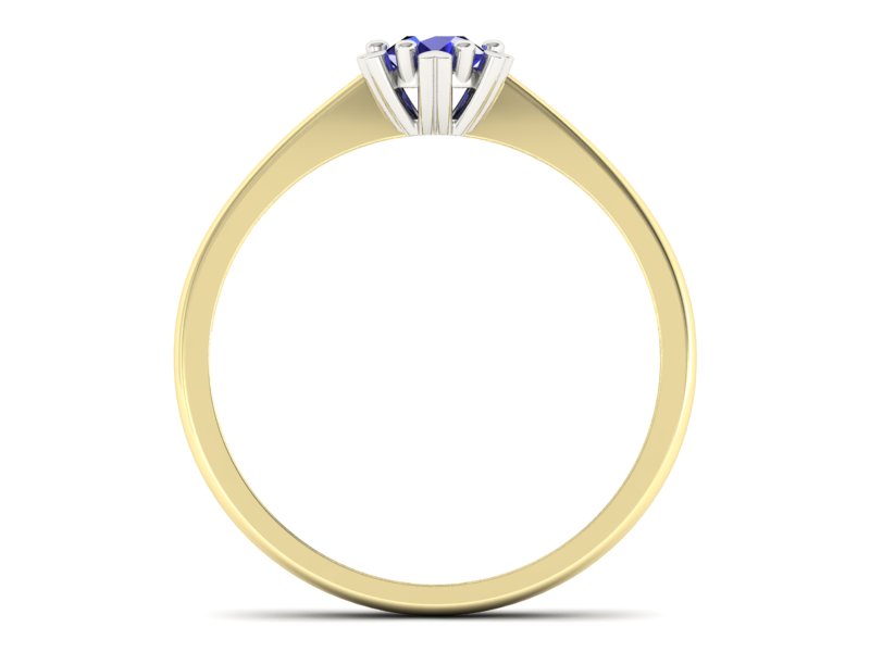 Pierścionek z szafirem żółte i białe złoto - p16782zbszc — zdjęcie 2