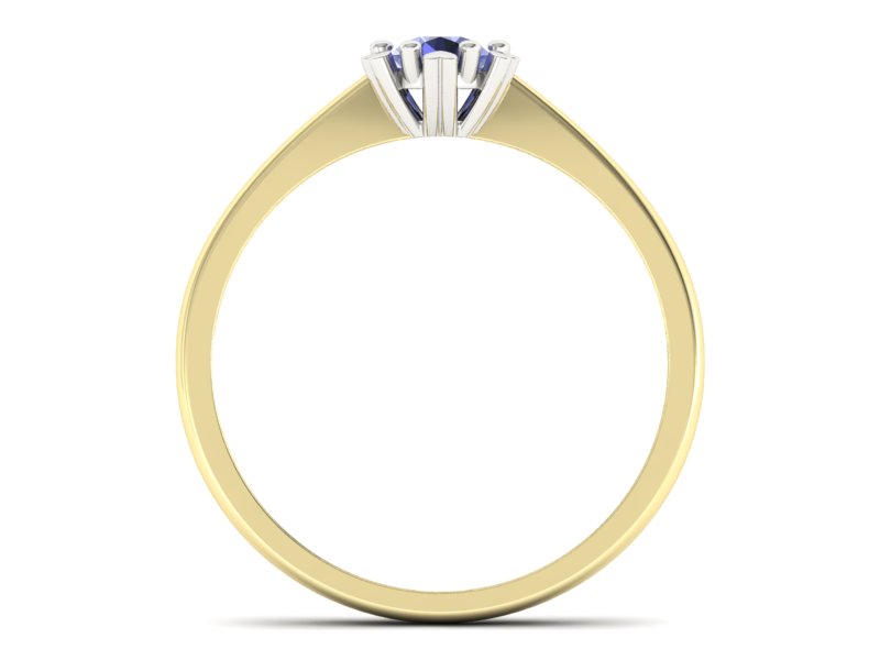 Pierścionek z tanzanitem żółte i białe złoto - p16782zbt — zdjęcie 2
