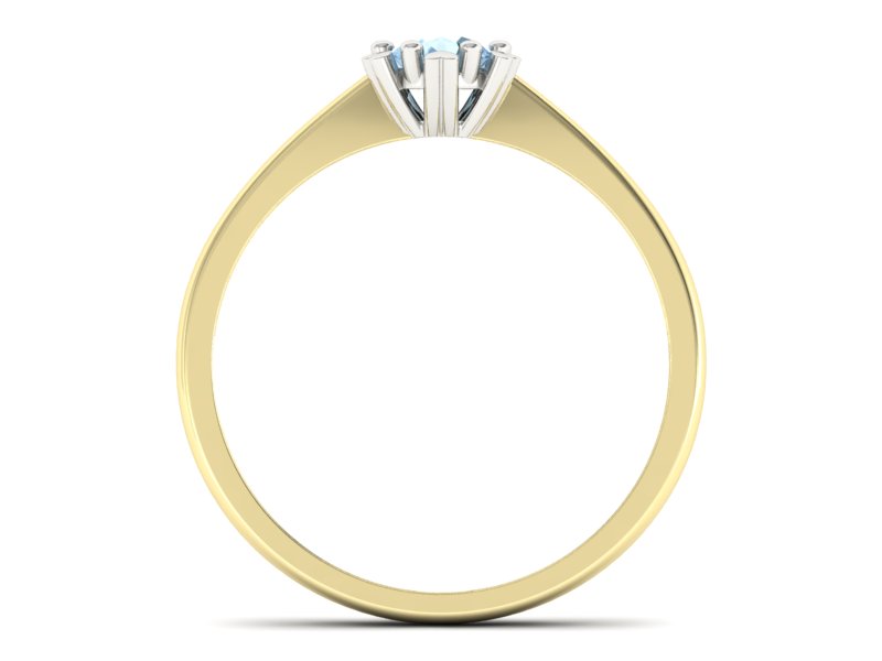 Pierścionek z topazem z żółtego i białego złota - p16782zbtp — zdjęcie 2